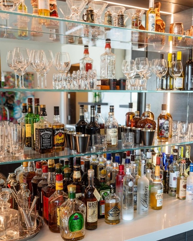 Glass shelving for cabinets and bars