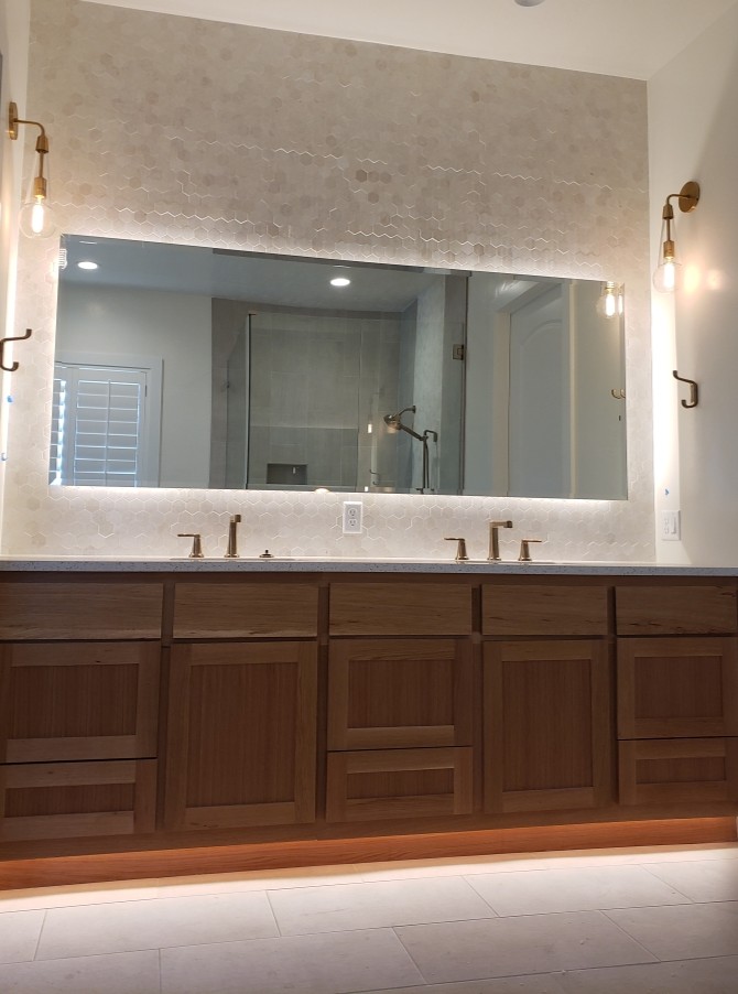 large bathroom mirror
