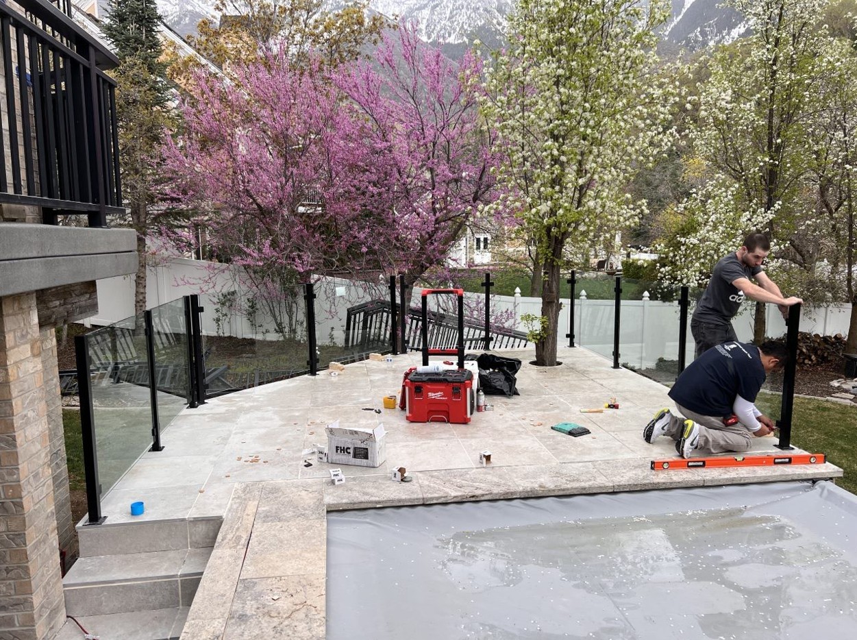 in progress porch railing