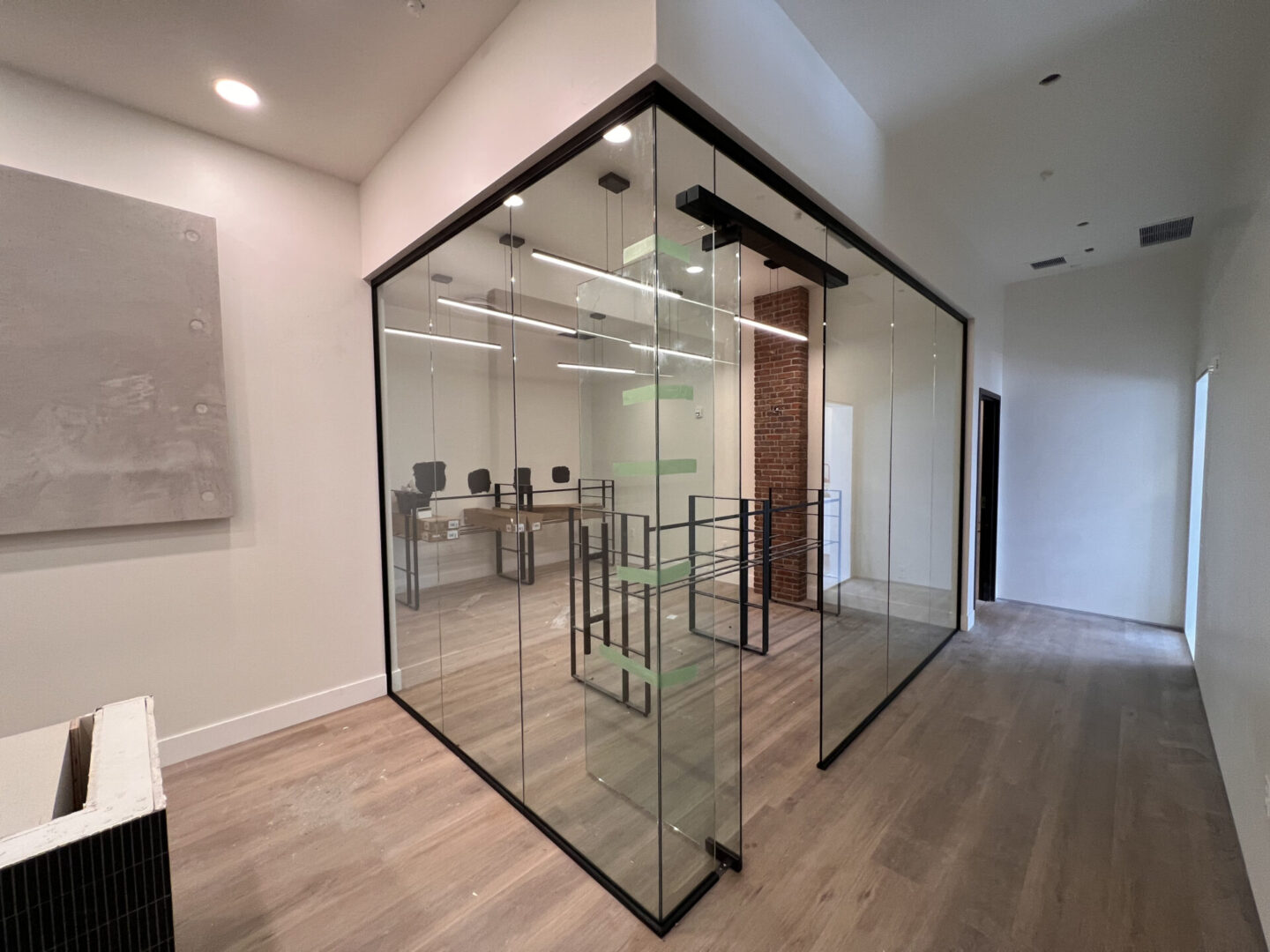 framed office enclosure