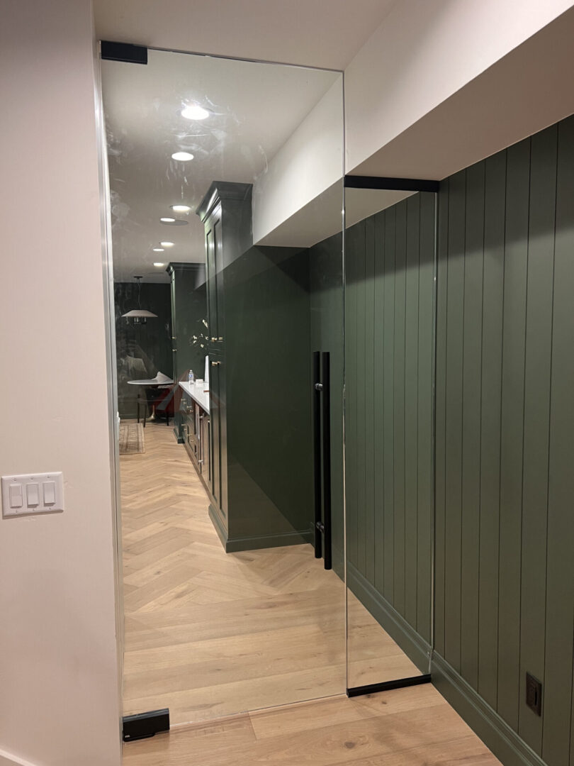 frameless glass door lower panel