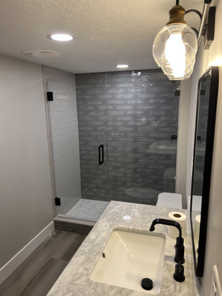 inline shower left hinge - Jeske Glass frameless glass shower