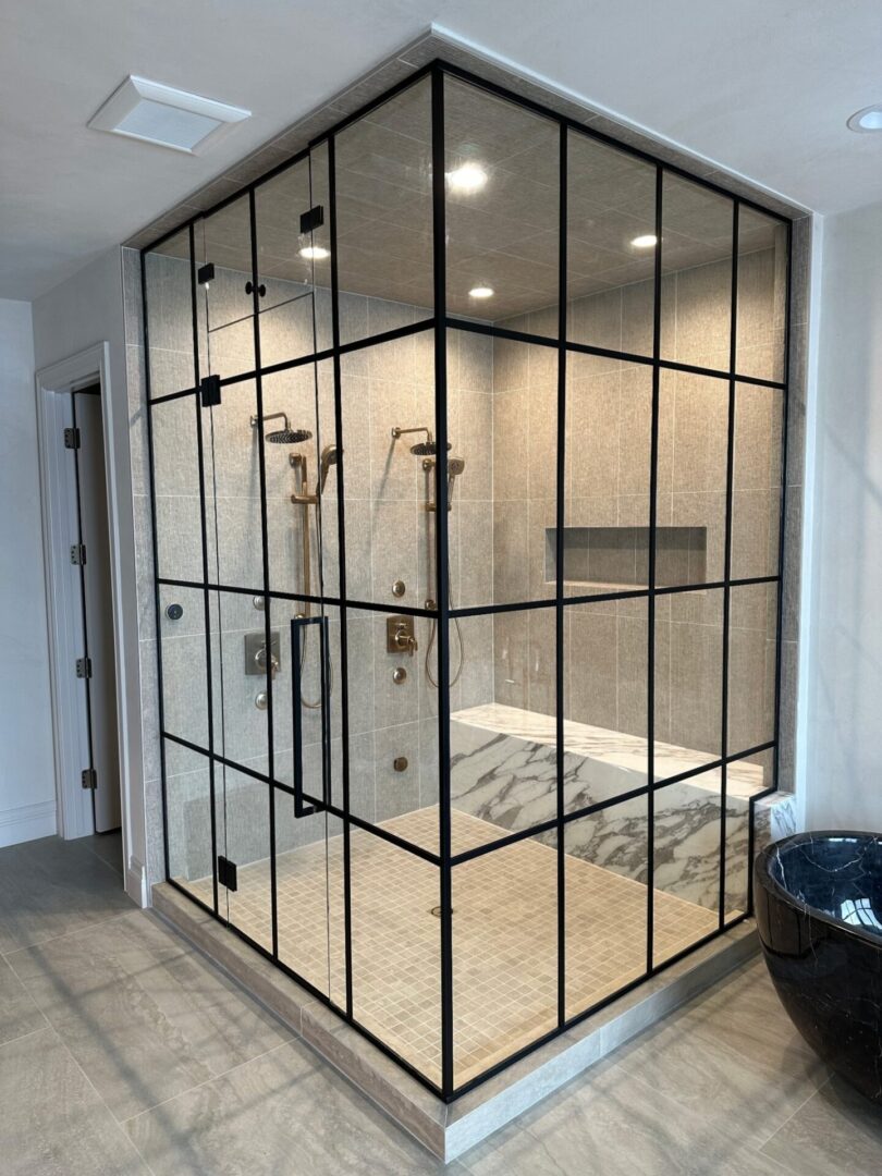 Glass grid shower