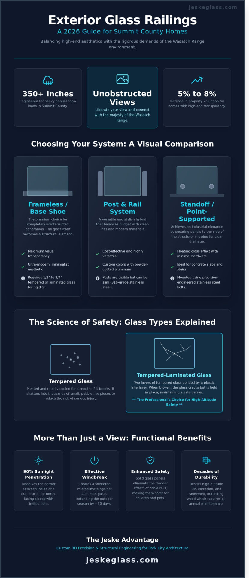Exterior Glass Railing in Park City A 2026 Guide to Views and Durability - Infographic - Jeske Glass