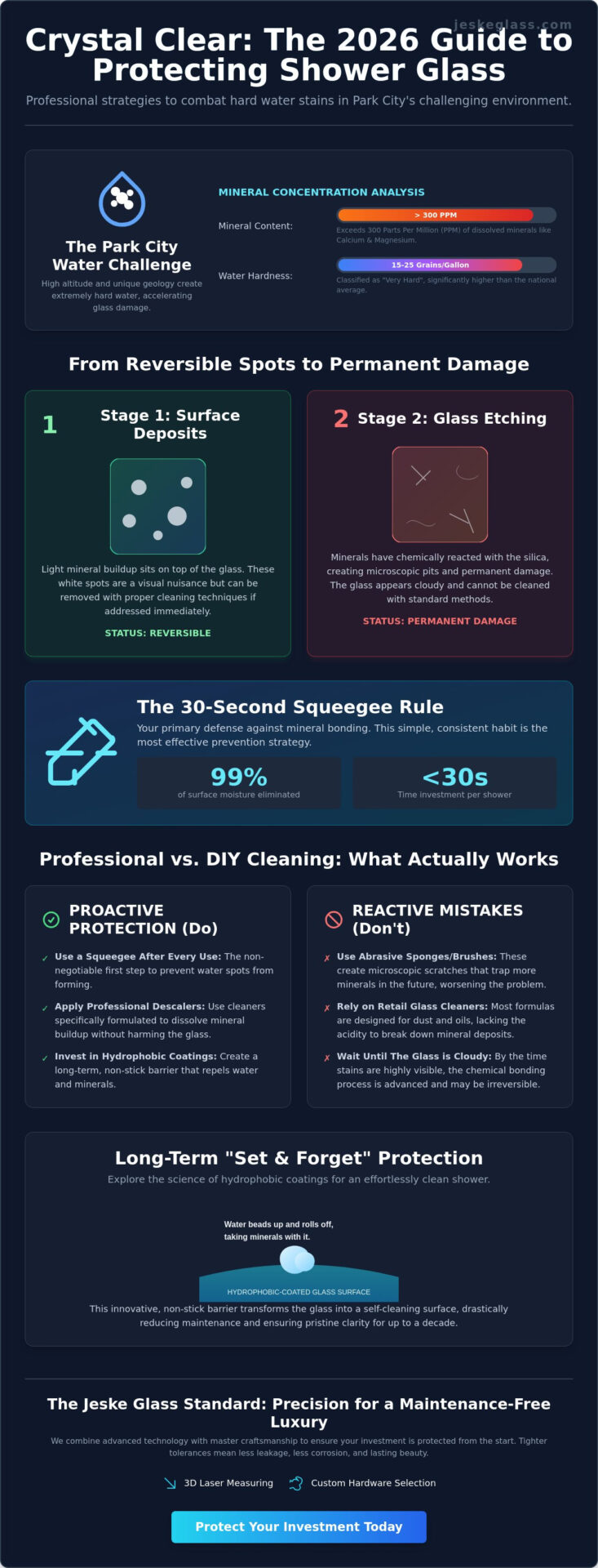 How to Prevent Hard Water Stains on Shower Glass in Park City: The 2026 Guide