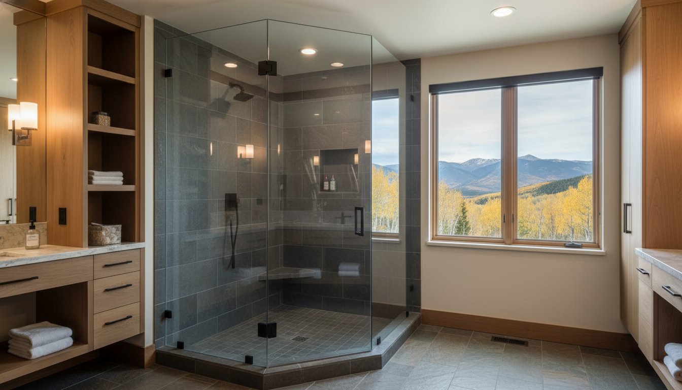 Neo-Angle Shower Enclosure Park City: Custom Luxury for Corner Spaces