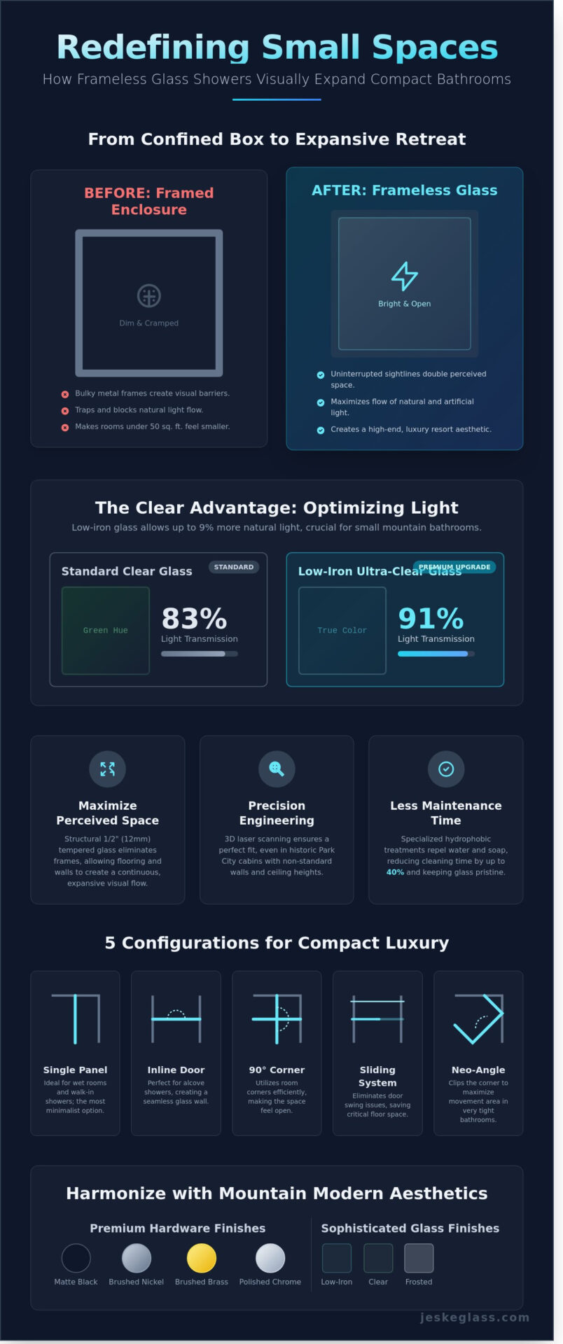 Small Bathroom Frameless Shower Ideas for Park City Homes: 2026 Design Guide