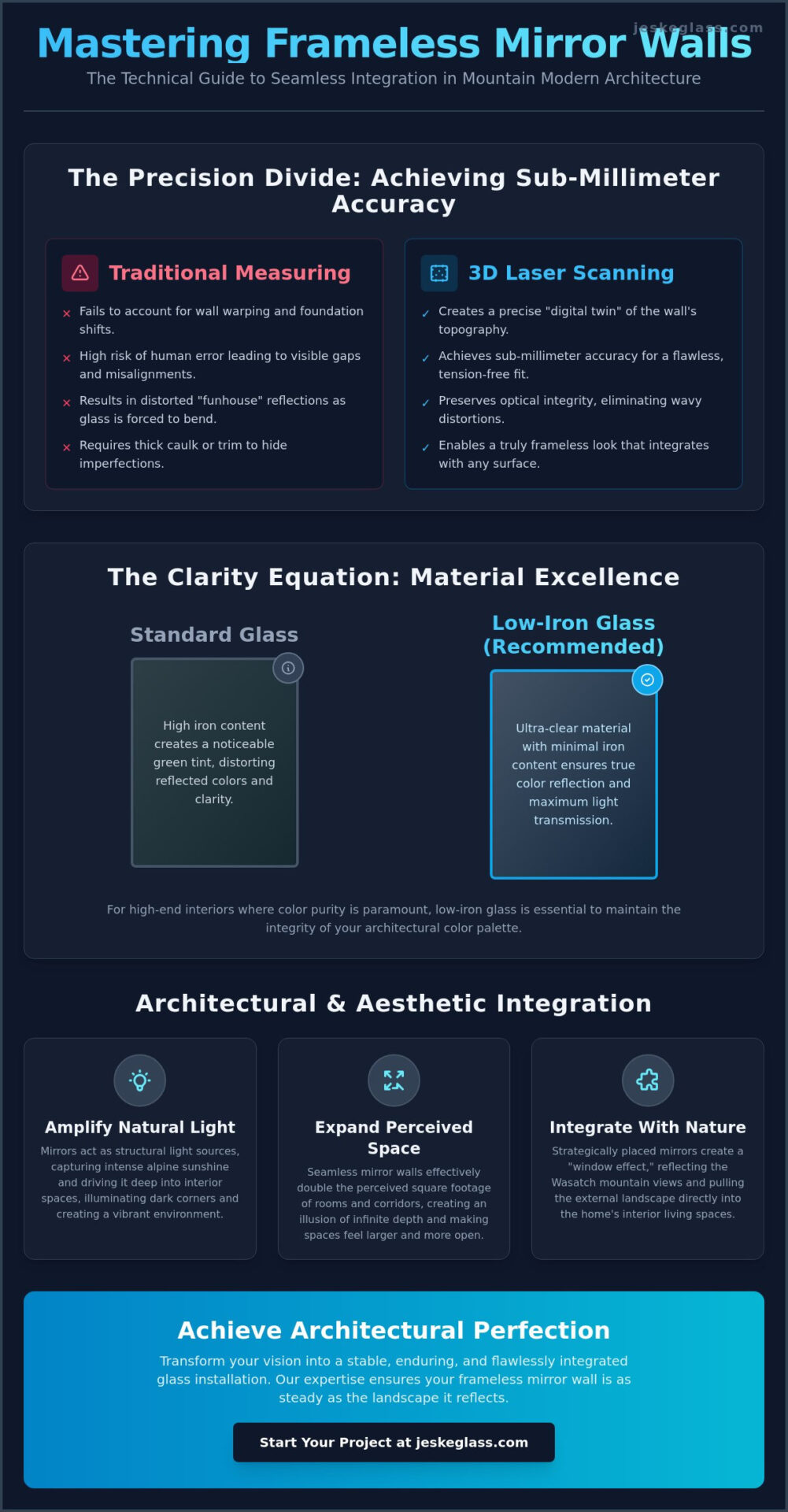 Frameless Mirror Wall Installation in Park City, UT: The 2026 Precision Guide